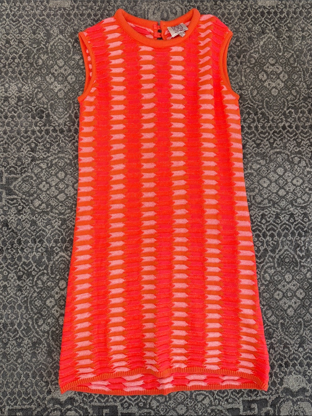 RHOWE by Anna Cate Wells Dress Neon Coral and Pink Sleeveless Knit size small